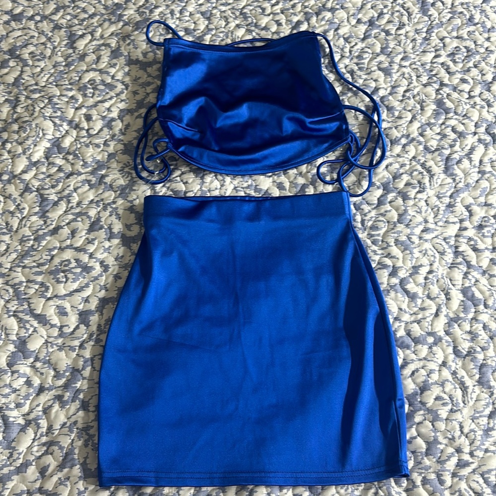 Fashion Nova Skirt Set Royal Blue